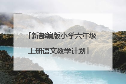 新部编版小学六年级上册语文教学计划