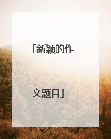 新颖的作文题目