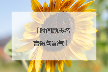 时间励志名言短句霸气