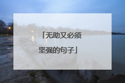 无助又必须坚强的句子