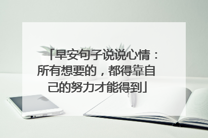 早安句子说说心情:所有想要的,都得靠自己的努力才能得到
