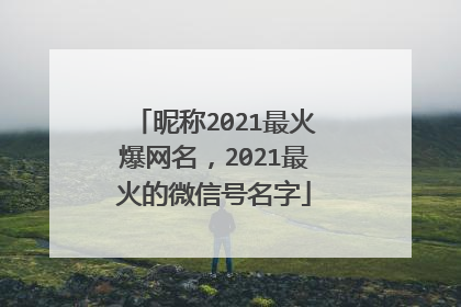 昵称2021最火爆网名，2021最火的微信号名字