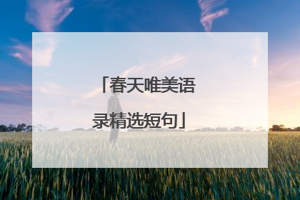 春天唯美语录精选短句