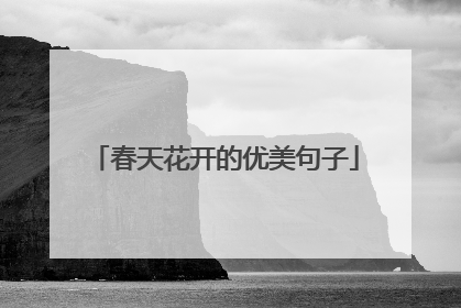 春天花开的优美句子