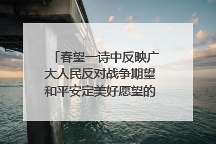 春望一诗中反映广大人民反对战争期望和平安定美好愿望的诗句是什么？