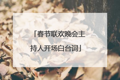 春节联欢晚会主持人开场白台词