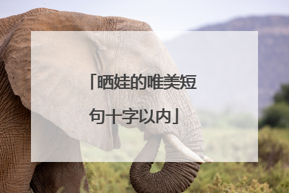 晒娃的唯美短句十字以内