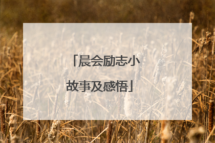 晨会励志小故事及感悟