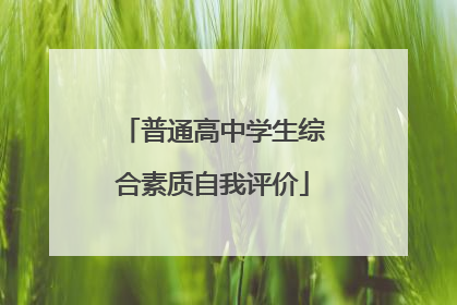 普通高中学生综合素质自我评价