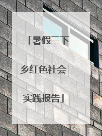 暑假三下乡红色社会实践报告