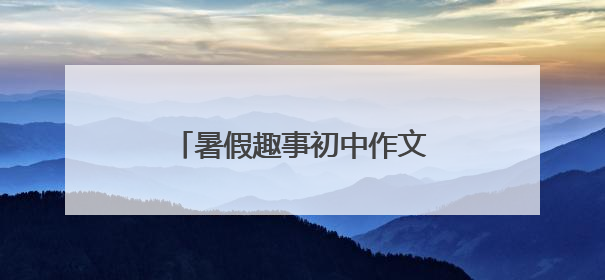 暑假趣事初中作文600字10篇