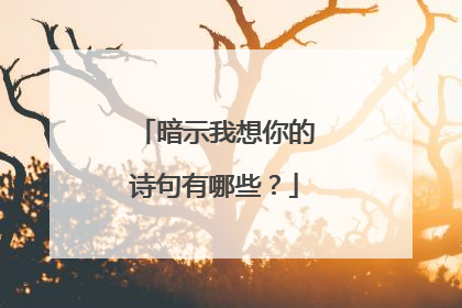暗示我想你的诗句有哪些?