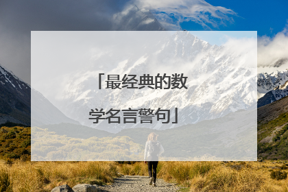 最经典的数学名言警句