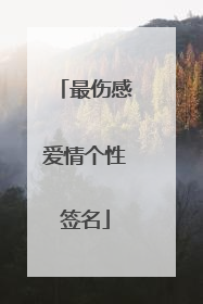 最伤感爱情个性签名