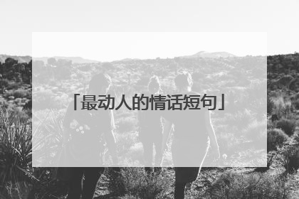 最动人的情话短句