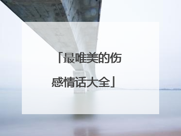 最唯美的伤感情话大全