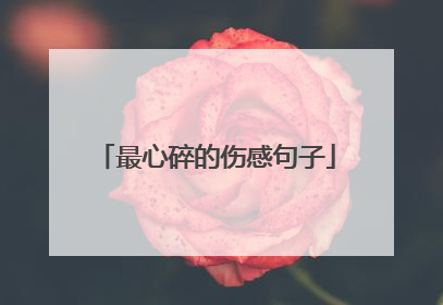 最心碎的伤感句子