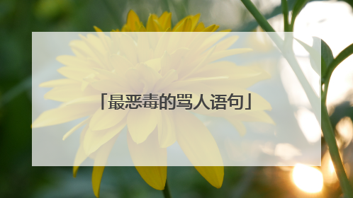 最恶毒的骂人语句