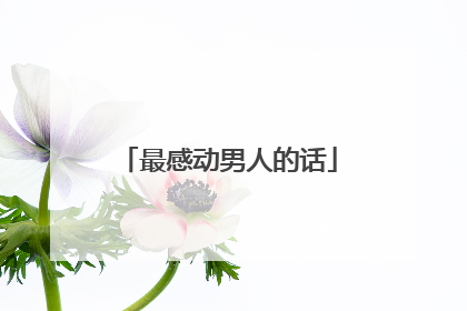 最感动男人的话