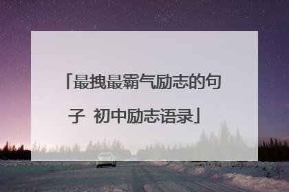 最拽最霸气励志的句子 初中励志语录