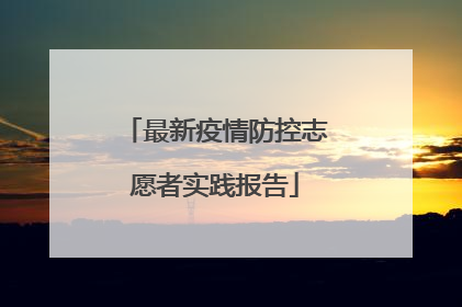最新疫情防控志愿者实践报告