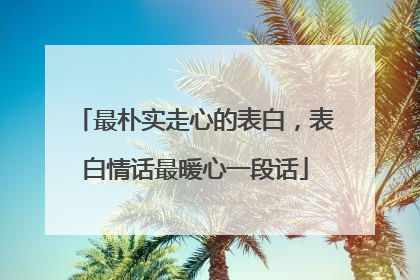最朴实走心的表白，表白情话最暖心一段话