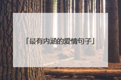 最有内涵的爱情句子