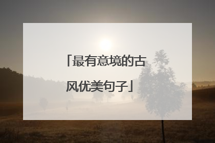 最有意境的古风优美句子