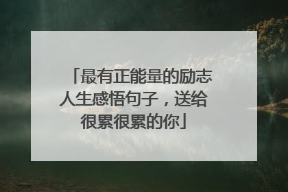 最有正能量的励志人生感悟句子，送给很累很累的你