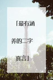 最有涵养的二字真言