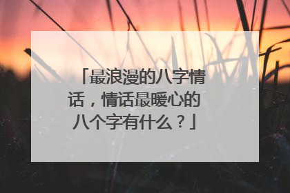 最浪漫的八字情话,情话最暖心的八个字有什么?