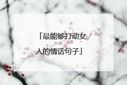 最能够打动女人的情话句子