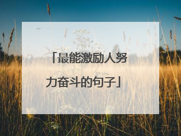 最能激励人努力奋斗的句子