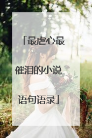 最虐心最催泪的小说语句语录