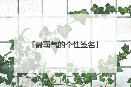 最霸气的个性签名