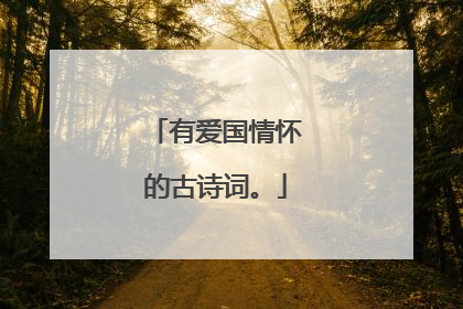 有爱国情怀的古诗词。