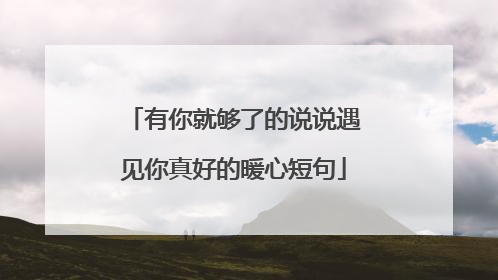 有你就够了的说说遇见你真好的暖心短句