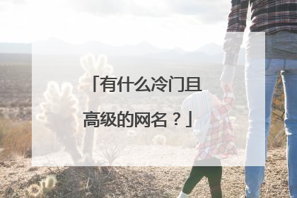 有什么冷门且高级的网名?