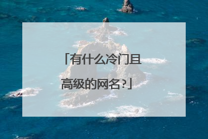 有什么冷门且高级的网名?