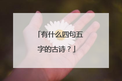 有什么四句五字的古诗?