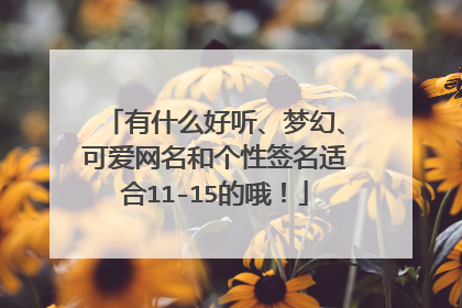 有什么好听、梦幻、可爱网名和个性签名适合11-15的哦!