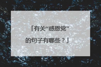 有关“感恩党”的句子有哪些?