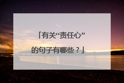 有关“责任心”的句子有哪些?