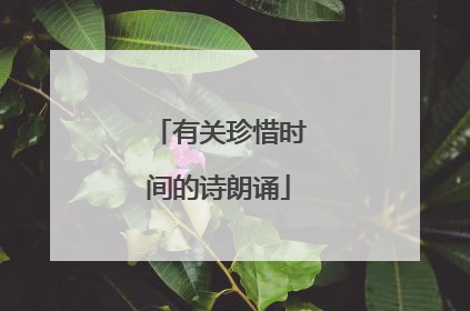 有关珍惜时间的诗朗诵