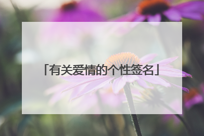 有关爱情的个性签名