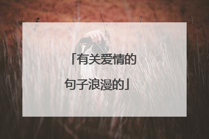 有关爱情的句子浪漫的