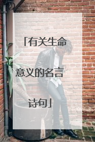 有关生命意义的名言诗句