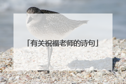 有关祝福老师的诗句