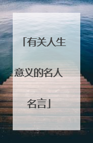有关人生意义的名人名言