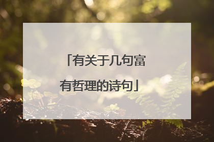 有关于几句富有哲理的诗句